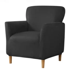 Silver Fox Velvet Traditional Single Sofa Cover - Full Coverage Stretch Slipcover for Small Armchairs and Internet Café Sofa Chairs