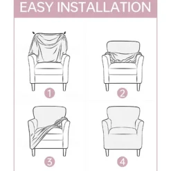 Silver Fox Velvet Traditional Single Sofa Cover - Full Coverage Stretch Slipcover for Small Armchairs and Internet Café Sofa Chairs