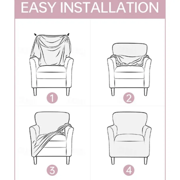 Silver Fox Velvet Traditional Single Sofa Cover - Full Coverage Stretch Slipcover for Small Armchairs and Internet Café Sofa Chairs