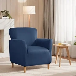 Silver Fox Velvet Traditional Single Sofa Cover - Full Coverage Stretch Slipcover for Small Armchairs and Internet Café Sofa Chairs