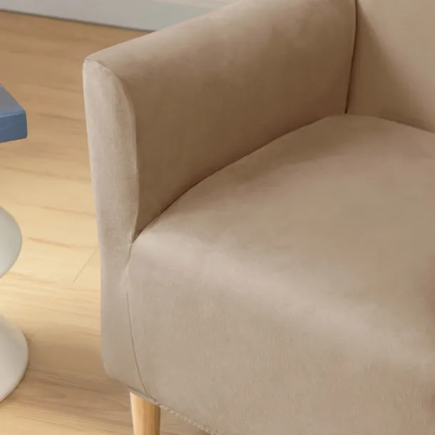 Silver Fox Velvet Traditional Single Sofa Cover - Full Coverage Stretch Slipcover for Small Armchairs and Internet Café Sofa Chairs