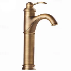 Single Handle Bathroom Faucet,Brass One Hole Waterfall/Centerset, Brass Traditional Bathroom Sink Faucet Contain with Cold and Hot Water