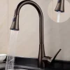 Single Handle Kitchen Faucet,Black Nickel One Hole Pull-out Standard Spout or Spray Type Standard Spout Oil-rubbed Bronze Kitchen Faucet with Cold and Hot Switch