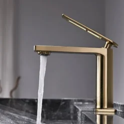 Single Handle Bathroom Faucet, Painted Finishes/Electroplated/Chrome One Hole Centerset, Brass Bathroom Sink Faucet with Hollow Handle