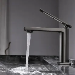 Single Handle Bathroom Faucet, Painted Finishes/Electroplated/Chrome One Hole Centerset, Brass Bathroom Sink Faucet with Hollow Handle