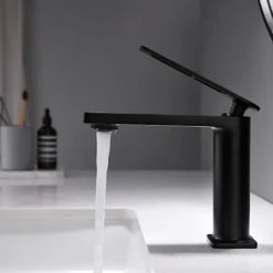 Single Handle Bathroom Faucet, Painted Finishes/Electroplated/Chrome One Hole Centerset, Brass Bathroom Sink Faucet with Hollow Handle