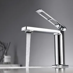 Single Handle Bathroom Faucet, Painted Finishes/Electroplated/Chrome One Hole Centerset, Brass Bathroom Sink Faucet with Hollow Handle