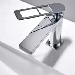 Single Handle Bathroom Faucet, Painted Finishes/Electroplated/Chrome One Hole Centerset, Brass Bathroom Sink Faucet with Hollow Handle