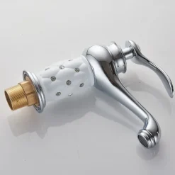 Single Handle Bathroom Faucet, Chrome/Gloden One Hole Centerset, Brass/Zinc Alloy Bathroom Sink Faucet with Supply Lines