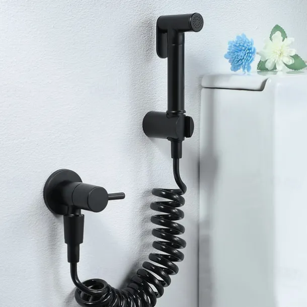 Single hole Bidet BlackToilet Handheld bidet Sprayer Self-Cleaning Contemporary