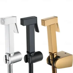 Single Hole Bidet Electroplated Toilet Handheld Bidet Sprayer Self-Cleaning Contemporary