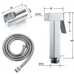 Single Hole Bidet Electroplated Toilet Handheld Bidet Sprayer Self-Cleaning Contemporary