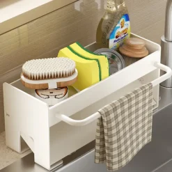 Sink Sponge Holder, Countertop Draining Rack, Freestanding Storage Organizer for Sponges, Dishcloths, and Scrubbers in Bathroom or Kitchen