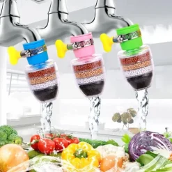 Six-Layer Adjustable Faucet Filter Water Purifier Household Bathroom Kitchen Tap Water Filter Splash-Proof Water Faucet Shower