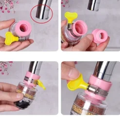 Six-Layer Adjustable Faucet Filter Water Purifier Household Bathroom Kitchen Tap Water Filter Splash-Proof Water Faucet Shower