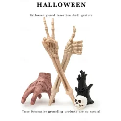 Skeleton Hands Stakes, Skull Arm Stakes, Spooky Garden Ornament for Halloween, Backyard Graveyard Scenes Adding A Horror Atmosphere