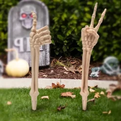 Skeleton Hands Stakes, Skull Arm Stakes, Spooky Garden Ornament for Halloween, Backyard Graveyard Scenes Adding A Horror Atmosphere