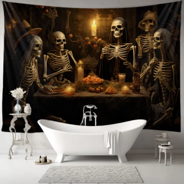 Skeleton Party Hanging Tapestry Wall Art Large Tapestry Mural Decor Photograph Backdrop Blanket Curtain Home Bedroom Living Room Decoration