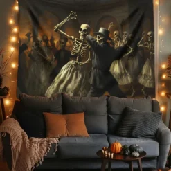 Skeletons Ball Hanging Tapestry Wall Art Large Tapestry Mural Decor Photograph Backdrop Blanket Curtain Home Bedroom Living Room