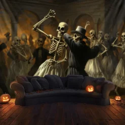 Skeletons Ball Hanging Tapestry Wall Art Large Tapestry Mural Decor Photograph Backdrop Blanket Curtain Home Bedroom Living Room