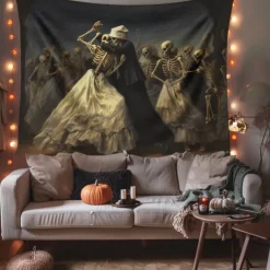 Skeletons Ball Hanging Tapestry Wall Art Large Tapestry Mural Decor Photograph Backdrop Blanket Curtain Home Bedroom Living Room