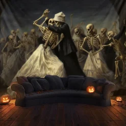 Skeletons Ball Hanging Tapestry Wall Art Large Tapestry Mural Decor Photograph Backdrop Blanket Curtain Home Bedroom Living Room