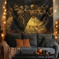 Skeletons Ball Hanging Tapestry Wall Art Large Tapestry Mural Decor Photograph Backdrop Blanket Curtain Home Bedroom Living Room