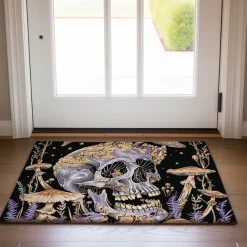 Skull Mushroom Doormat Floor Mats Washable Rugs Kitchen Mat Non-Slip Oil Proof Rug Indoor Outdoor Mat Bedroom Decor Bathroom Mat Entrance Rug