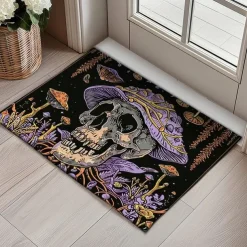 Skull Mushroom Doormat Floor Mats Washable Rugs Kitchen Mat Non-Slip Oil Proof Rug Indoor Outdoor Mat Bedroom Decor Bathroom Mat Entrance Rug