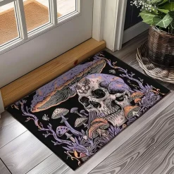 Skull Mushroom Doormat Floor Mats Washable Rugs Kitchen Mat Non-Slip Oil Proof Rug Indoor Outdoor Mat Bedroom Decor Bathroom Mat Entrance Rug