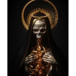 Skull Statue Wall Art Canvas Prints Painting Artwork Picture Nordic Sculpture Modern Home Decoration Décor Rolled Canvas No Frame Unframed Unstretched