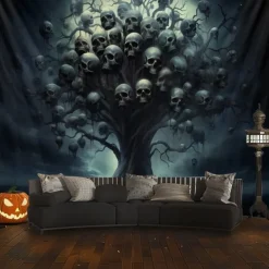 Skulls Tree Hanging Tapestry Wall Art Large Tapestry Mural Decor Photograph Backdrop Blanket Curtain Home Bedroom Living Room Decoration
