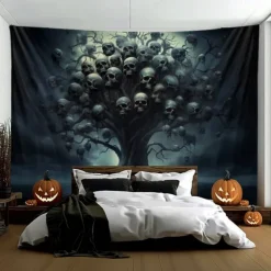 Skulls Tree Hanging Tapestry Wall Art Large Tapestry Mural Decor Photograph Backdrop Blanket Curtain Home Bedroom Living Room Decoration