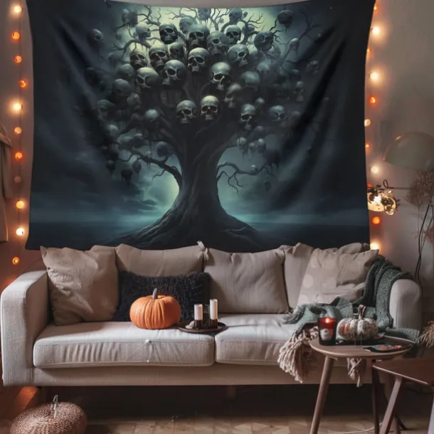 Skulls Tree Hanging Tapestry Wall Art Large Tapestry Mural Decor Photograph Backdrop Blanket Curtain Home Bedroom Living Room Decoration