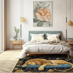 Sleeping Lion Area Rug Kitchen Mat Non-Slip Oil Proof Floor Mat Livingroom Rug Indoor Outdoor Mat Bedroom Decor Bathroom Mat Entrance Rug Door Mat