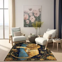 Sleeping Lion Area Rug Kitchen Mat Non-Slip Oil Proof Floor Mat Livingroom Rug Indoor Outdoor Mat Bedroom Decor Bathroom Mat Entrance Rug Door Mat