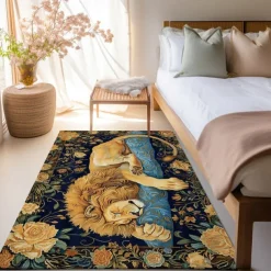 Sleeping Lion Area Rug Kitchen Mat Non-Slip Oil Proof Floor Mat Livingroom Rug Indoor Outdoor Mat Bedroom Decor Bathroom Mat Entrance Rug Door Mat