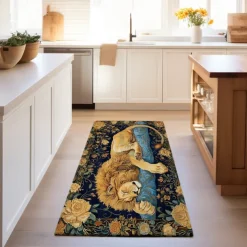 Sleeping Lion Area Rug Kitchen Mat Non-Slip Oil Proof Floor Mat Livingroom Rug Indoor Outdoor Mat Bedroom Decor Bathroom Mat Entrance Rug Door Mat