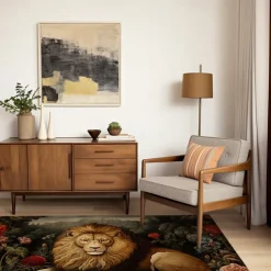 Sleeping Lion Area Rug Kitchen Mat Non-Slip Oil Proof Floor Mat Livingroom Rug Indoor Outdoor Mat Bedroom Decor Bathroom Mat Entrance Rug Door Mat