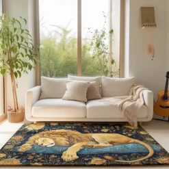 Sleeping Lion Area Rug Kitchen Mat Non-Slip Oil Proof Floor Mat Livingroom Rug Indoor Outdoor Mat Bedroom Decor Bathroom Mat Entrance Rug Door Mat