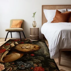 Sleeping Lion Area Rug Kitchen Mat Non-Slip Oil Proof Floor Mat Livingroom Rug Indoor Outdoor Mat Bedroom Decor Bathroom Mat Entrance Rug Door Mat