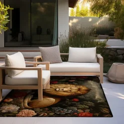 Sleeping Lion Area Rug Kitchen Mat Non-Slip Oil Proof Floor Mat Livingroom Rug Indoor Outdoor Mat Bedroom Decor Bathroom Mat Entrance Rug Door Mat