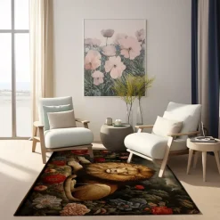 Sleeping Lion Area Rug Kitchen Mat Non-Slip Oil Proof Floor Mat Livingroom Rug Indoor Outdoor Mat Bedroom Decor Bathroom Mat Entrance Rug Door Mat
