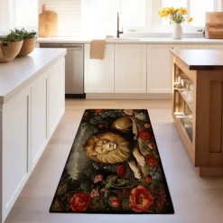 Sleeping Lion Area Rug Kitchen Mat Non-Slip Oil Proof Floor Mat Livingroom Rug Indoor Outdoor Mat Bedroom Decor Bathroom Mat Entrance Rug Door Mat