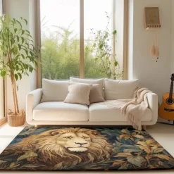 Sleeping Lion Area Rug Kitchen Mat Non-Slip Oil Proof Floor Mat Livingroom Rug Indoor Outdoor Mat Bedroom Decor Bathroom Mat Entrance Rug Door Mat