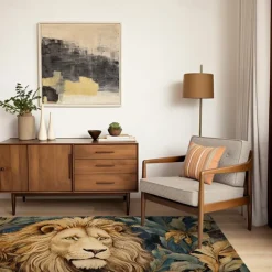 Sleeping Lion Area Rug Kitchen Mat Non-Slip Oil Proof Floor Mat Livingroom Rug Indoor Outdoor Mat Bedroom Decor Bathroom Mat Entrance Rug Door Mat