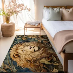 Sleeping Lion Area Rug Kitchen Mat Non-Slip Oil Proof Floor Mat Livingroom Rug Indoor Outdoor Mat Bedroom Decor Bathroom Mat Entrance Rug Door Mat