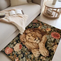 Sleeping Lion Area Rug Kitchen Mat Non-Slip Oil Proof Floor Mat Livingroom Rug Indoor Outdoor Mat Bedroom Decor Bathroom Mat Entrance Rug Door Mat