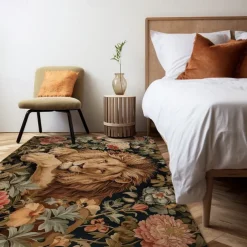 Sleeping Lion Area Rug Kitchen Mat Non-Slip Oil Proof Floor Mat Livingroom Rug Indoor Outdoor Mat Bedroom Decor Bathroom Mat Entrance Rug Door Mat