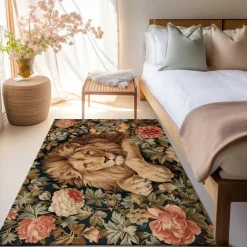Sleeping Lion Area Rug Kitchen Mat Non-Slip Oil Proof Floor Mat Livingroom Rug Indoor Outdoor Mat Bedroom Decor Bathroom Mat Entrance Rug Door Mat